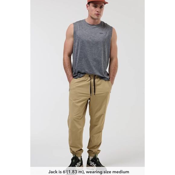 American Eagle Active AE 24/7 Flex Jogger Men XS Khaki Tan Stretch Pants - Picture 1 of 11